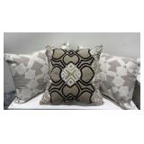 Cream, Black and Khaki Throw Pillows