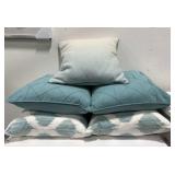 Aqua and White Throw Pillows
