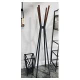 Wood and Metal Coat Rack, Metal Umbrella Stand
