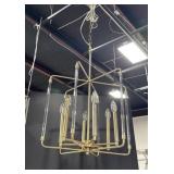 Brass Tone Modern Chandelier