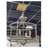 Silver-Tone Semi Flush Mount Foyer Light