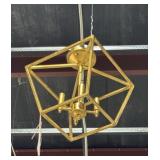 Brass Tone Metal Semi Flush Mount Lamp A