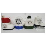 Sixteen Lighted Ceramic Christmas Ornaments A