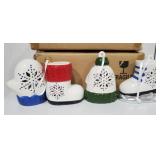 Eight Lighted Ceramic Christmas Ornaments B
