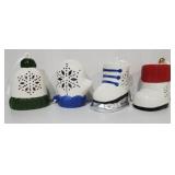 Three Cases Lighted Ceramic Christmas Ornaments C