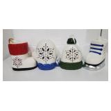 Eight Lighted Ceramic Christmas Ornaments A