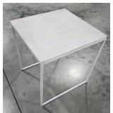 Stone Top Metal Base Accent Table