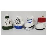 Three Cases Lighted Ceramic Christmas Ornaments A