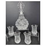 Glass Decanter and Small Glasses