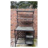 Wrought Iron Italian Baker/Wine Rack w/ Stone