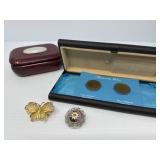 Italian Brooches and Earrings, Trinket Box