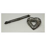 Two Sterling Brooches