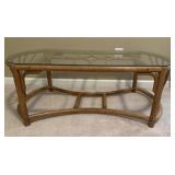 Rattan Glass Top Coffee Table