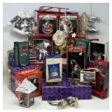 Bin of Hallmark and Assorted Ornaments