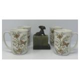 Marble Block Scotty Dog Paperweight, Enesco Mugs