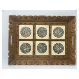 Mexican Wood and Tile Tray