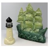 Avon Lighthouse and Ship TV Lamp