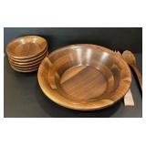 Walnut Salad Bowl Set