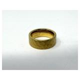 Tungsten Carbide Gold Colored Hammered Ring