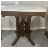 Walnut Eastlake Marble Top Parlour Table