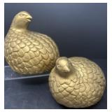 Two MCM Toyo Gold Quail Figurines