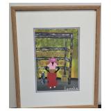 "Basket Lady" James Squeakie Stone Framed Painting