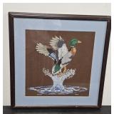 Framed and Matted Mallard Cross Stitch