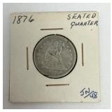 1876 Seated Liberty Quarter