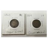 1863 and 1864 Indian Head Cents