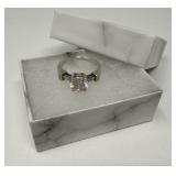 Sterling Ring with Clear Stone Size 7