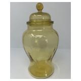 Indiana Glass Dimpled Amber Apothecary Jar