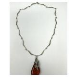 20 " Sterling Necklace with Amber