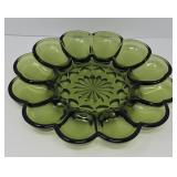 Green Glass Egg Plate
