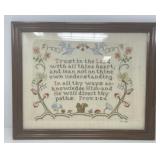 Framed Needlepoint  ï¿½Trust in the Lord"