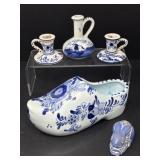 Blue and White Ceramic Pottery and Bunny