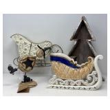 Sleighs, Snowman and Chippy Tree in Tote