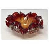Red Art Glass Bowl