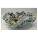 Art Glass Bowl with Colorful Dots