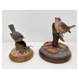 Two Karl S Schultise Carved Bird Sculptures