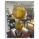 Amber Glass Gone with the Wind Ornate Lamp