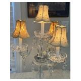 Crystal Four-Light Girandole Candelabra Lamp