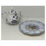 Floral Teapot, Egg Plate