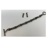 Sterling Bracelet, Earrings and Ring