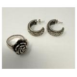 Sterling Earrings and Ring