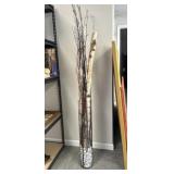 Tall Glass Vase with Assorted Branches