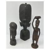 Vintage Hand Carved Wood African Figures