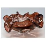 Deep Peach Art Glass Bowl