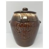 McCoy Brown Drip Glaze Pottery Cookie Jar