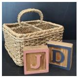 Jute Wicker Farmhouse Sectional Basket