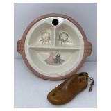 Wood Shoe Form and Baby Dish